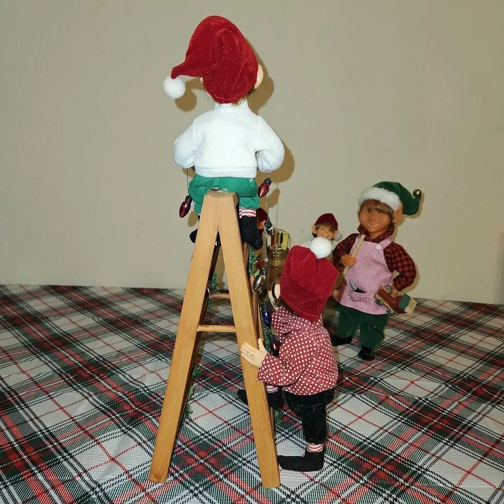 Karen Didion Originals Collectible Festive Elf Figurine Set Holiday Decor